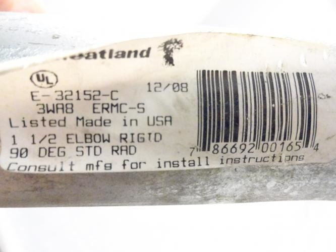 Wheatland 1-1/2 TS; Rigid 90� Elbow; 1-1/2" Trade Size