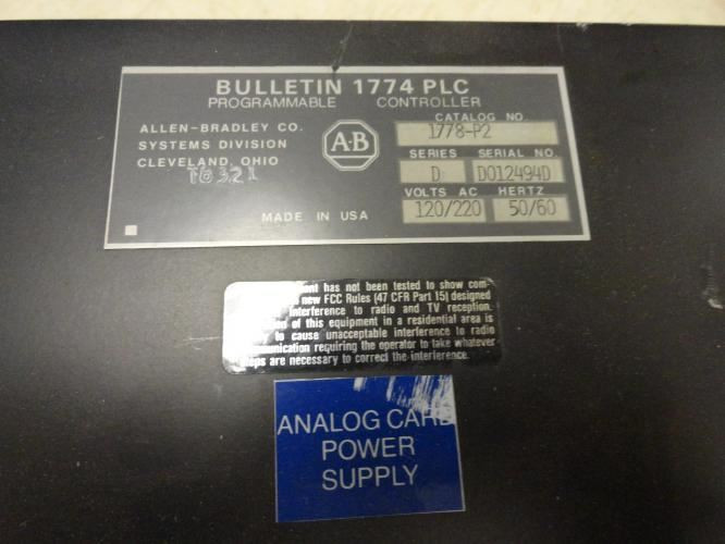 Allen-Bradley 1778-P2; Analog System Module; 120/220V