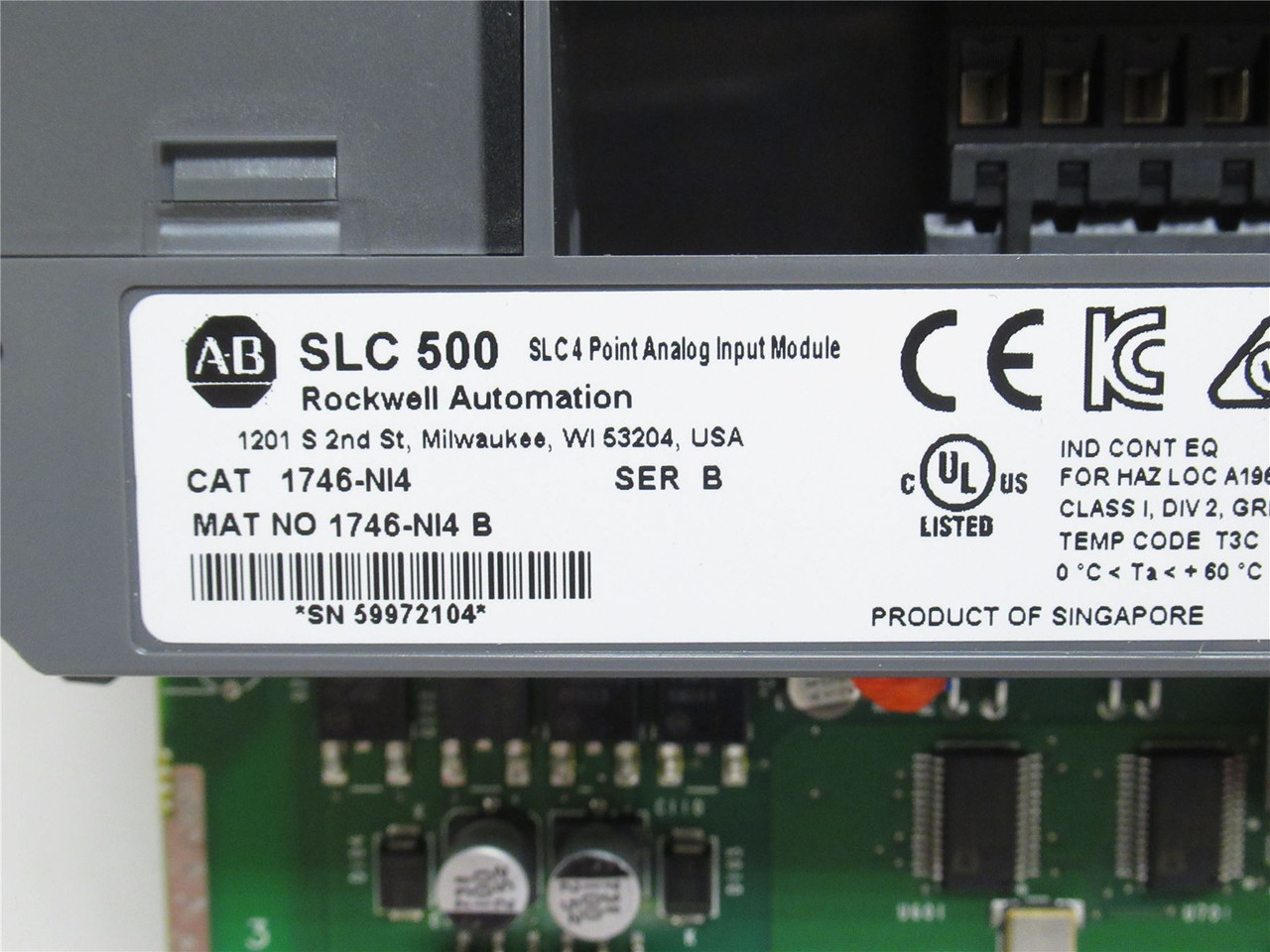 Allen-Bradley 1746-NI4; Analog Input Module; SER: B; 10VDC