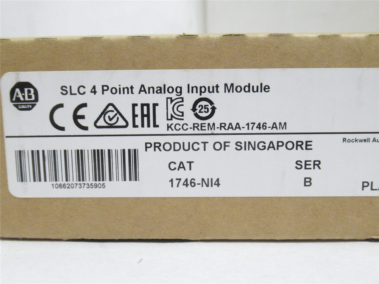 Allen-Bradley 1746-NI4; Analog Input Module; SER: B; 10VDC