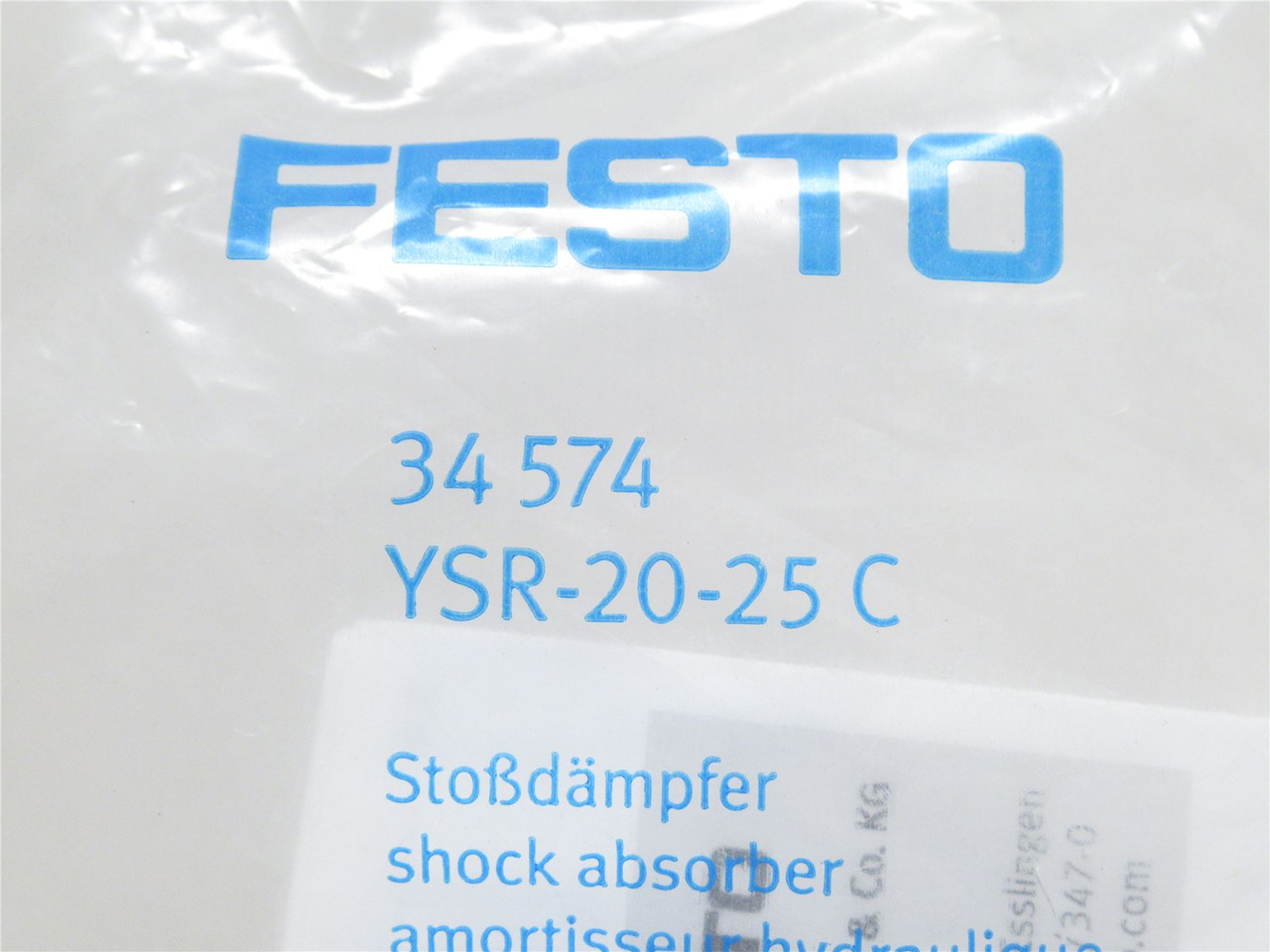 Festo YSR-20-25-C; Shock Absorber 34574; 20mmID x 25mm Stroke Festo YSR-20-25-C; Shock Absorber 34574; 20mmID x 25mm Stroke