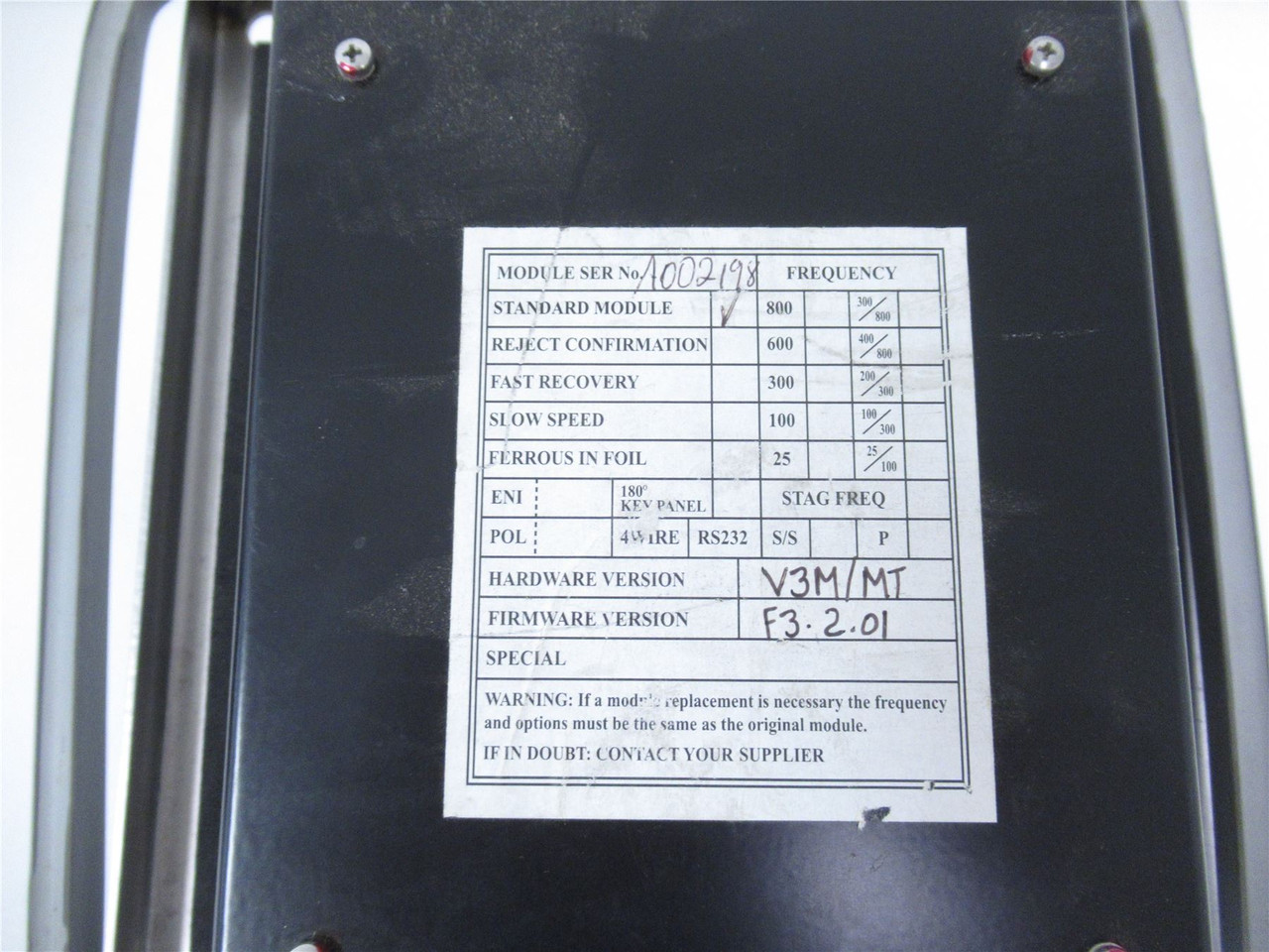 Mettler Toledo 4500-411E; Metal Detection Controller; LCD Display