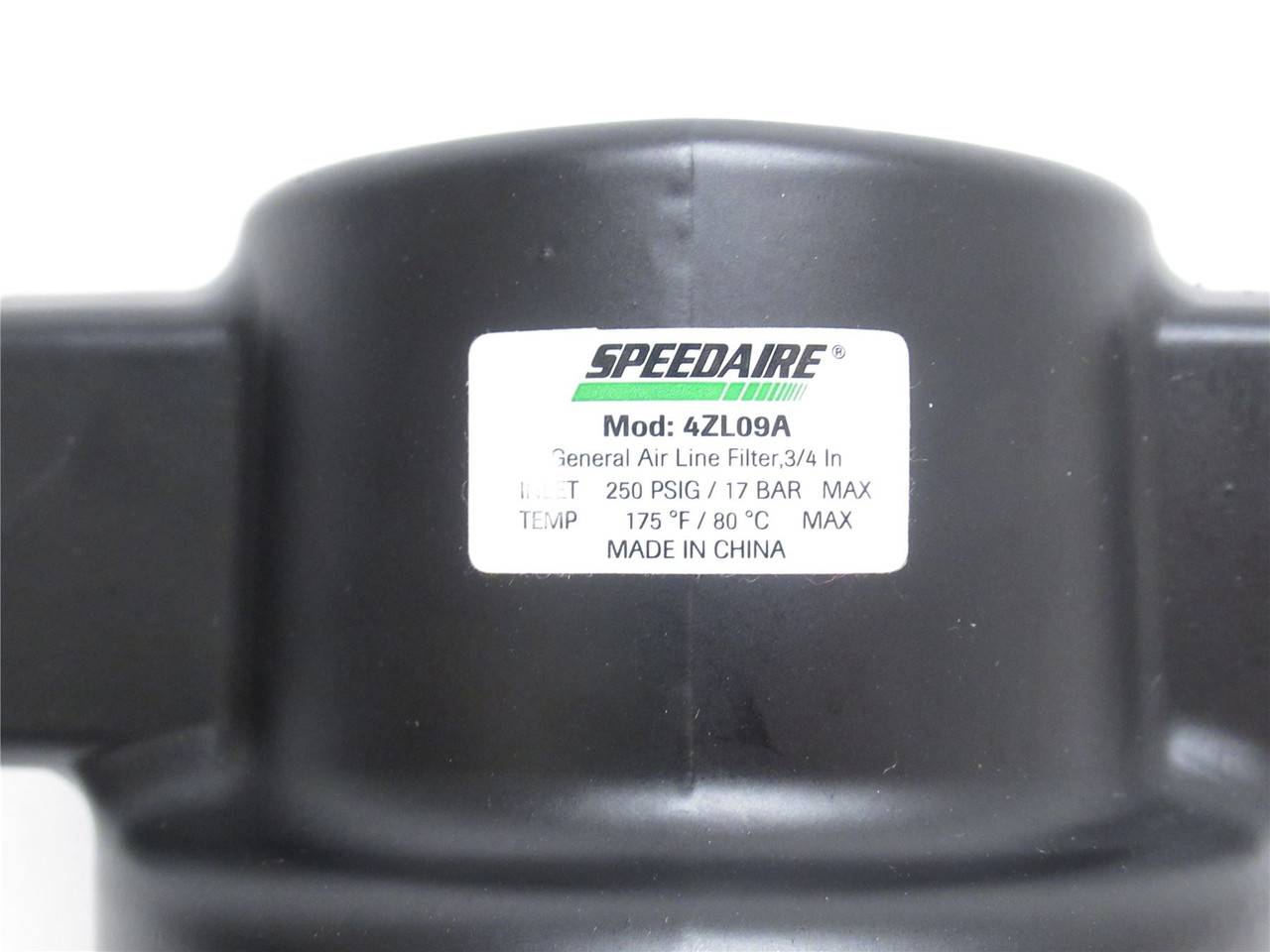 Speedaire 4ZL09A; Compressed Air Filter; 3/4NPT 325CFM 250PSI Speedaire 4ZL09A; Compressed Air Filter; 3/4NPT 325CFM 250PSI