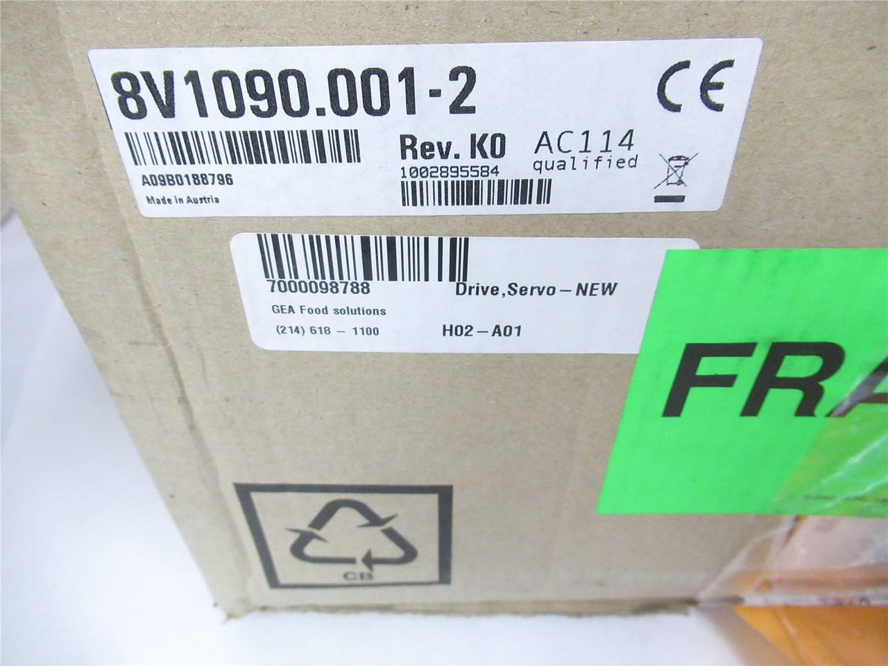 B&R 8V1090.001-2; Acopos 1090 Servo Drive 3-phase 4KW B&R 8V1090.001-2; Acopos 1090 Servo Drive 3-phase 4KW