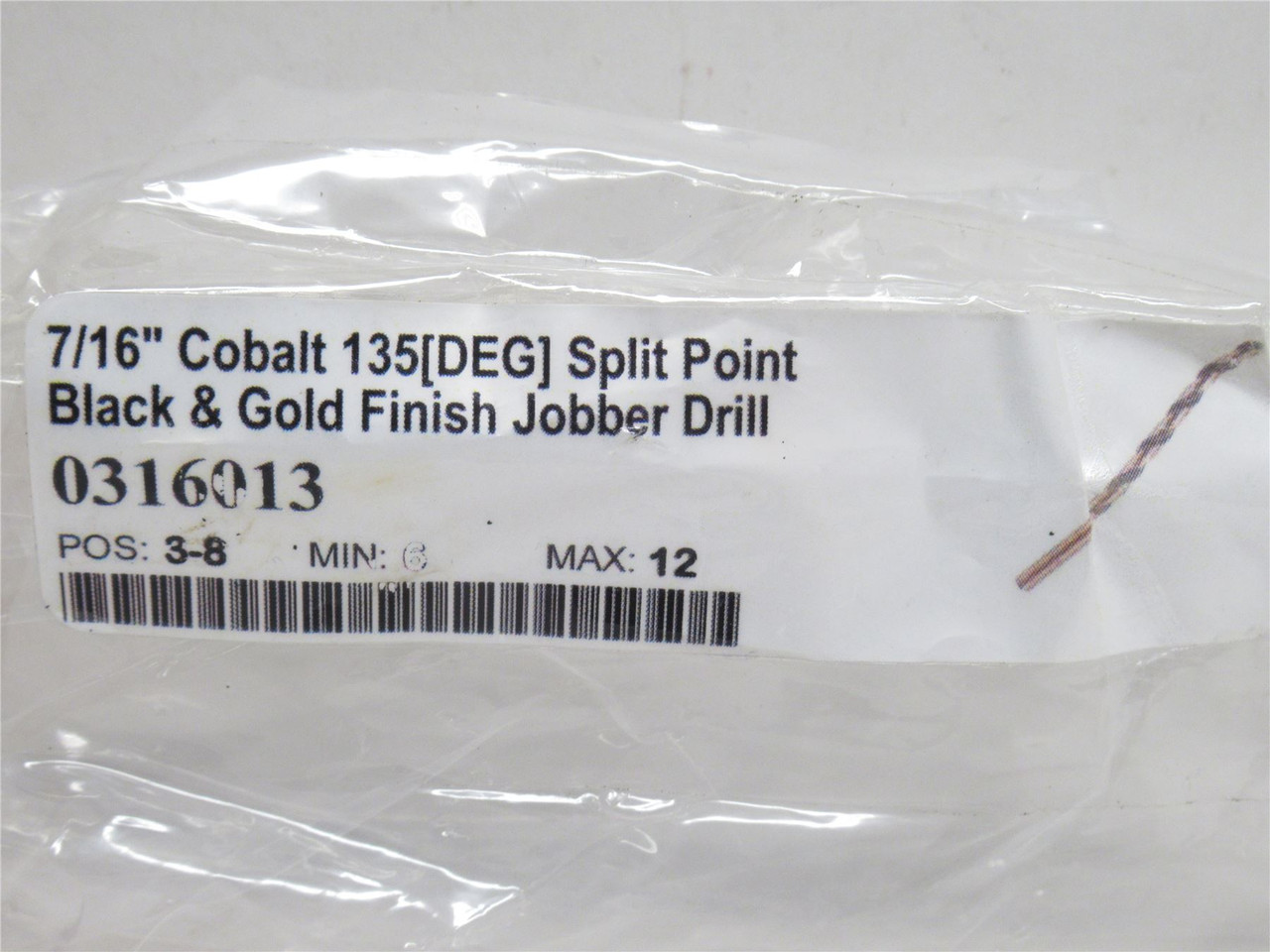 FMT 316013; Cobalt Split Point Jobber Drill 7/16"; 135 Deg