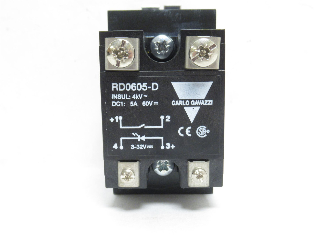 Carlo Gavazzi RD0605-D; SSR W/Heatsink; 5A; 60V Ctrl-V 3-32DC