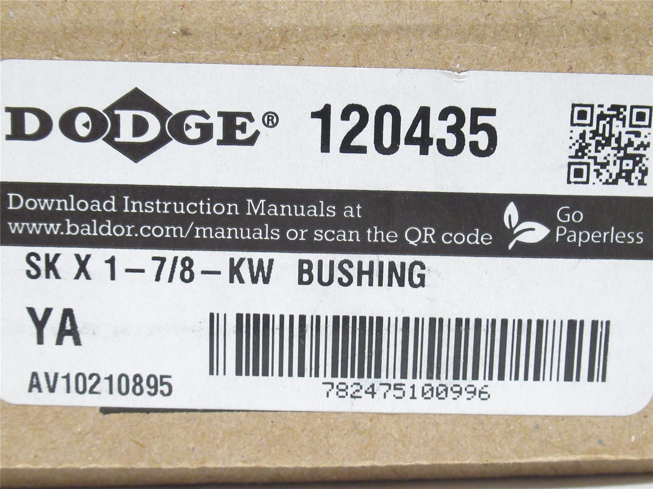 Dodge SK X 1-7/8-KW ; QD Bushing; 1-7/8"ID 120435 Dodge SK X 1-7/8-KW ; QD Bushing; 1-7/8"ID 120435