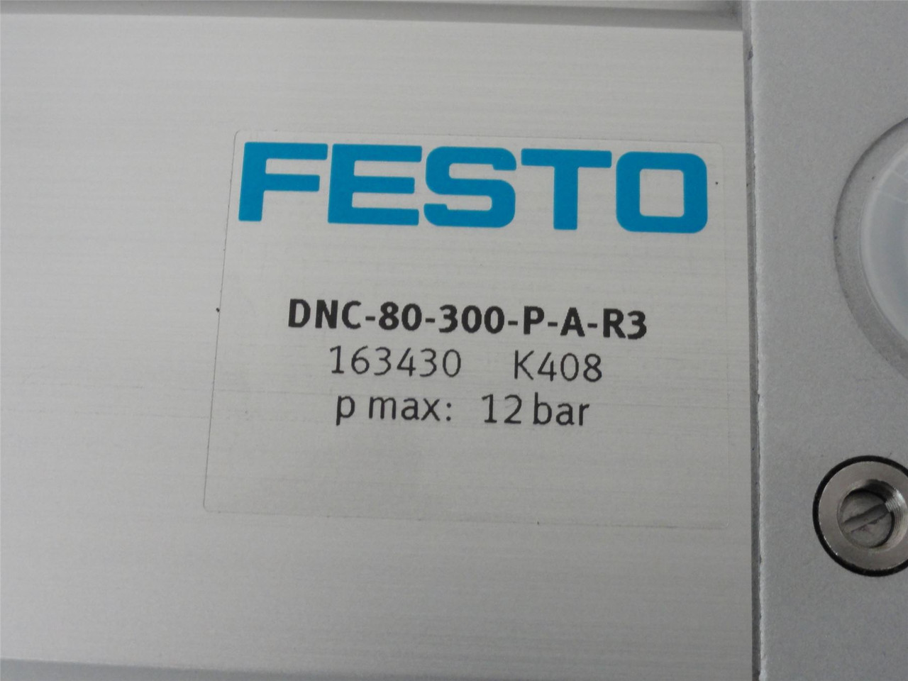 FESTO DNC-80-300-P-A-R3; Air Cylinder; 12" Stroke; 12 bar FESTO DNC-80-300-P-A-R3; Air Cylinder; 12" Stroke; 12 bar