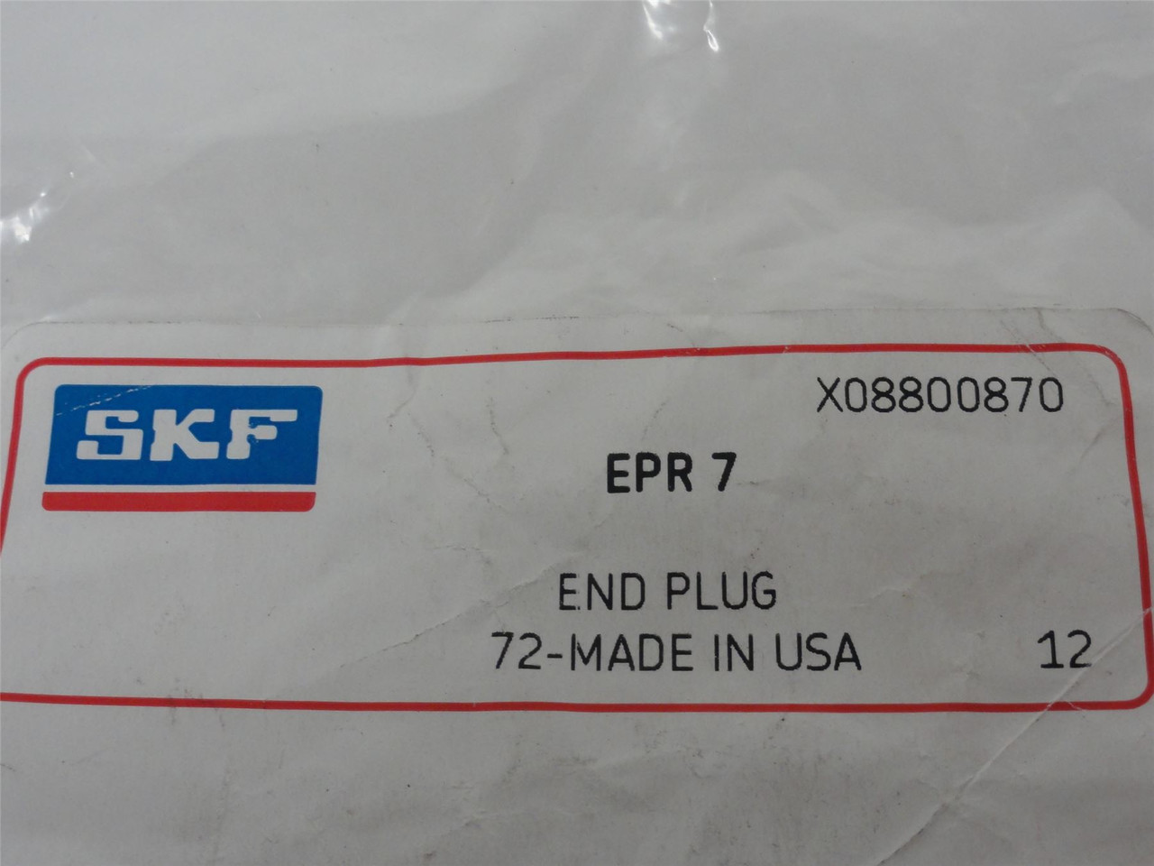 SKF EPR 7; Closed Bearing End Plug; Size code 7 SKF EPR 7; Closed Bearing End Plug; Size code 7