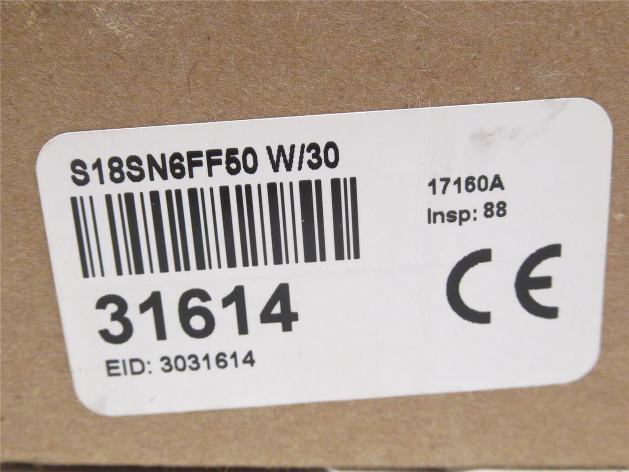 Banner S18SN6FF50 W/30; Photo Sensor 31614; 10-30VDC 9m Cable