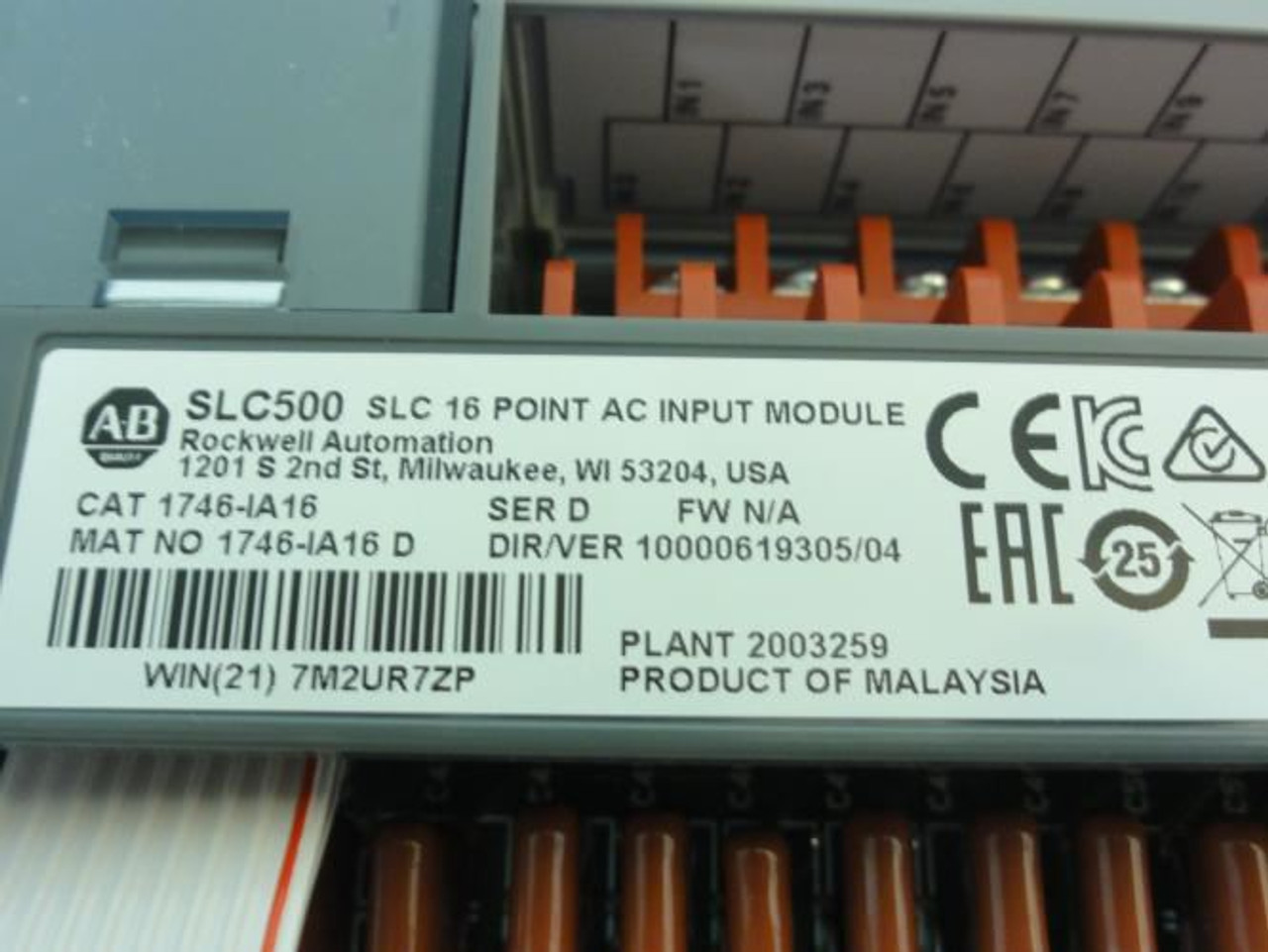 Allen-Bradley 1746-IA16; Input Module; Ser. D; In: 85-132VAC