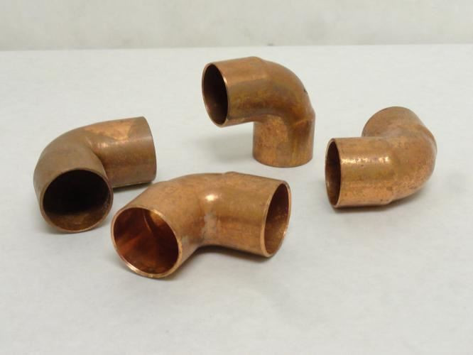 Industry-Std 5P054; Lot-4 Wrot Copper Elbows; 90Deg; 1" C x C