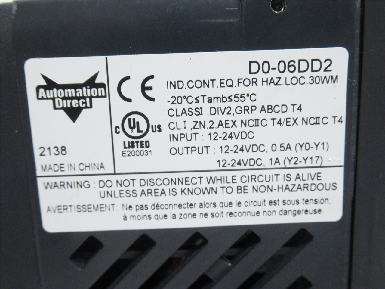 Automation Direct D0-06DD2; Discrete Input: 20-Point 12-24VDC