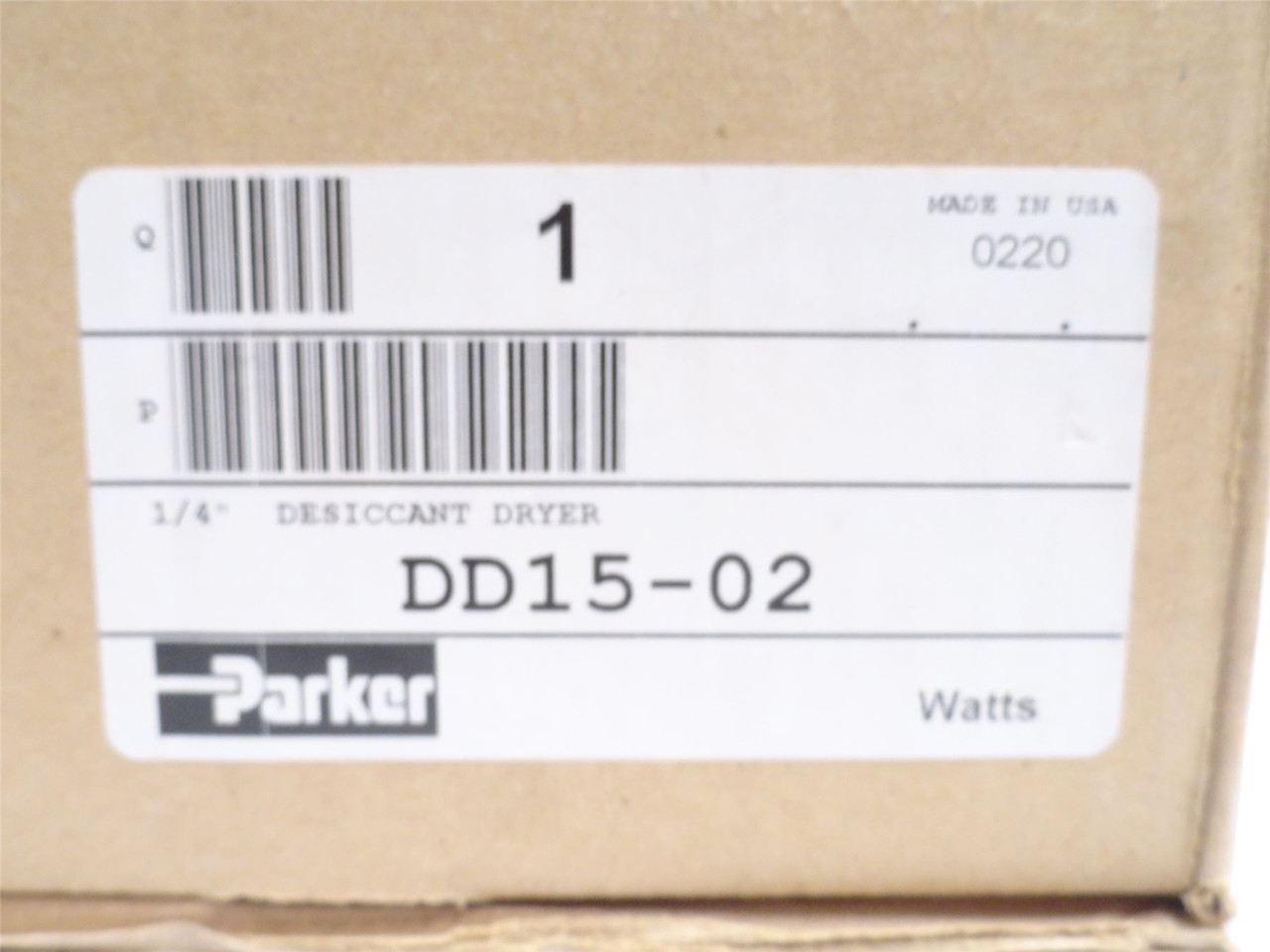 Parker DD15-02; Bushed Inline Desiccant Dryer; Size: 1/4" Parker DD15-02; Bushed Inline Desiccant Dryer; Size: 1/4"