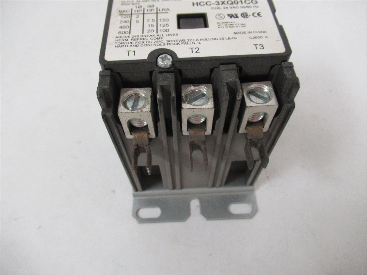 Hartland HCC-3XZ01CG; Contactor  25A 3P 600V Coil 24VAC