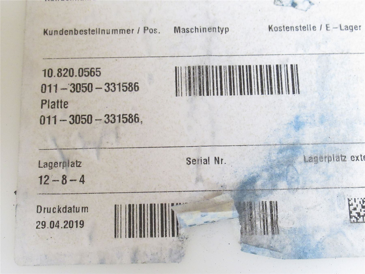 Multivac 10.820.0565; Teller Plate