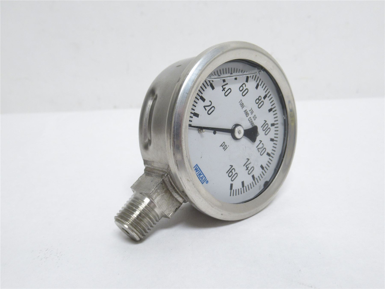 Wika 233-50-2.5-160; Pressure Gauge; SS; 0-160PSI 2.5"Dial 1/4NPT