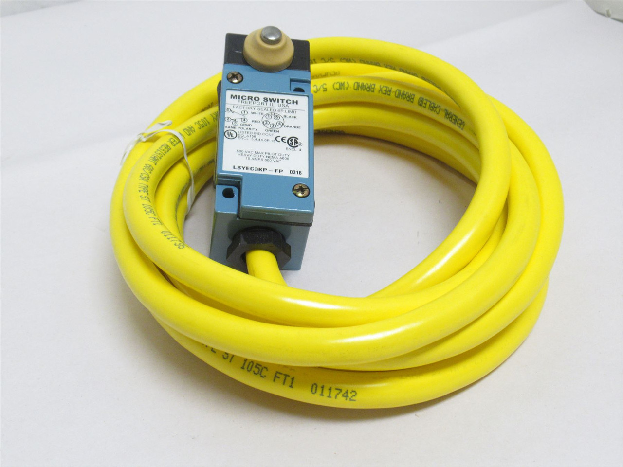 Micro-Switch LSYEC3KP-FP; Limit Switch; 10A; 600VAC/250VDC