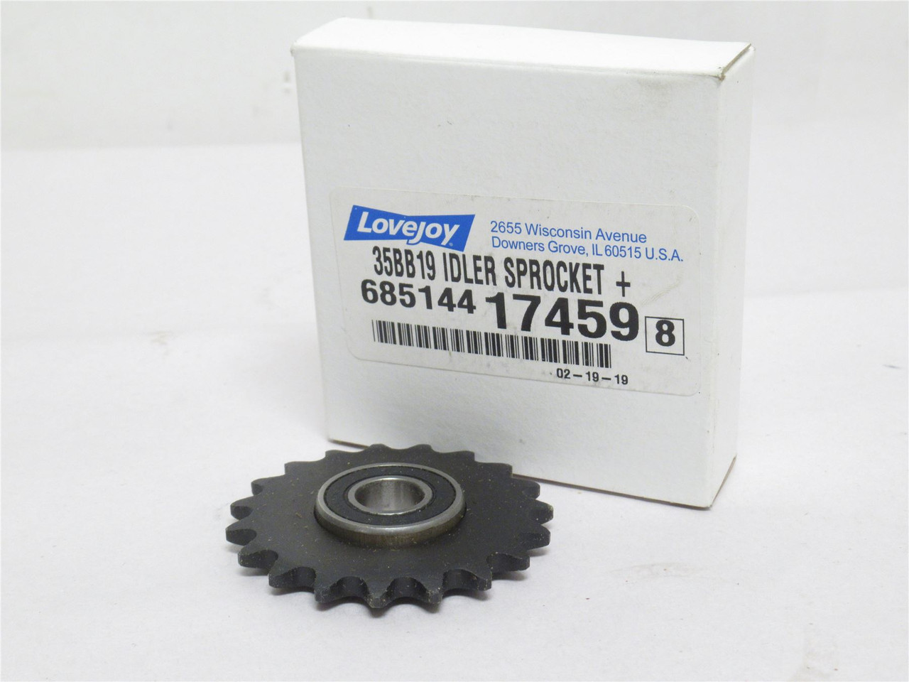Lovejoy 35BB19; Idler Sprocket; #35; 19 Teeth; 1/2"ID Lovejoy 35BB19; Idler Sprocket; #35; 19 Teeth; 1/2"ID