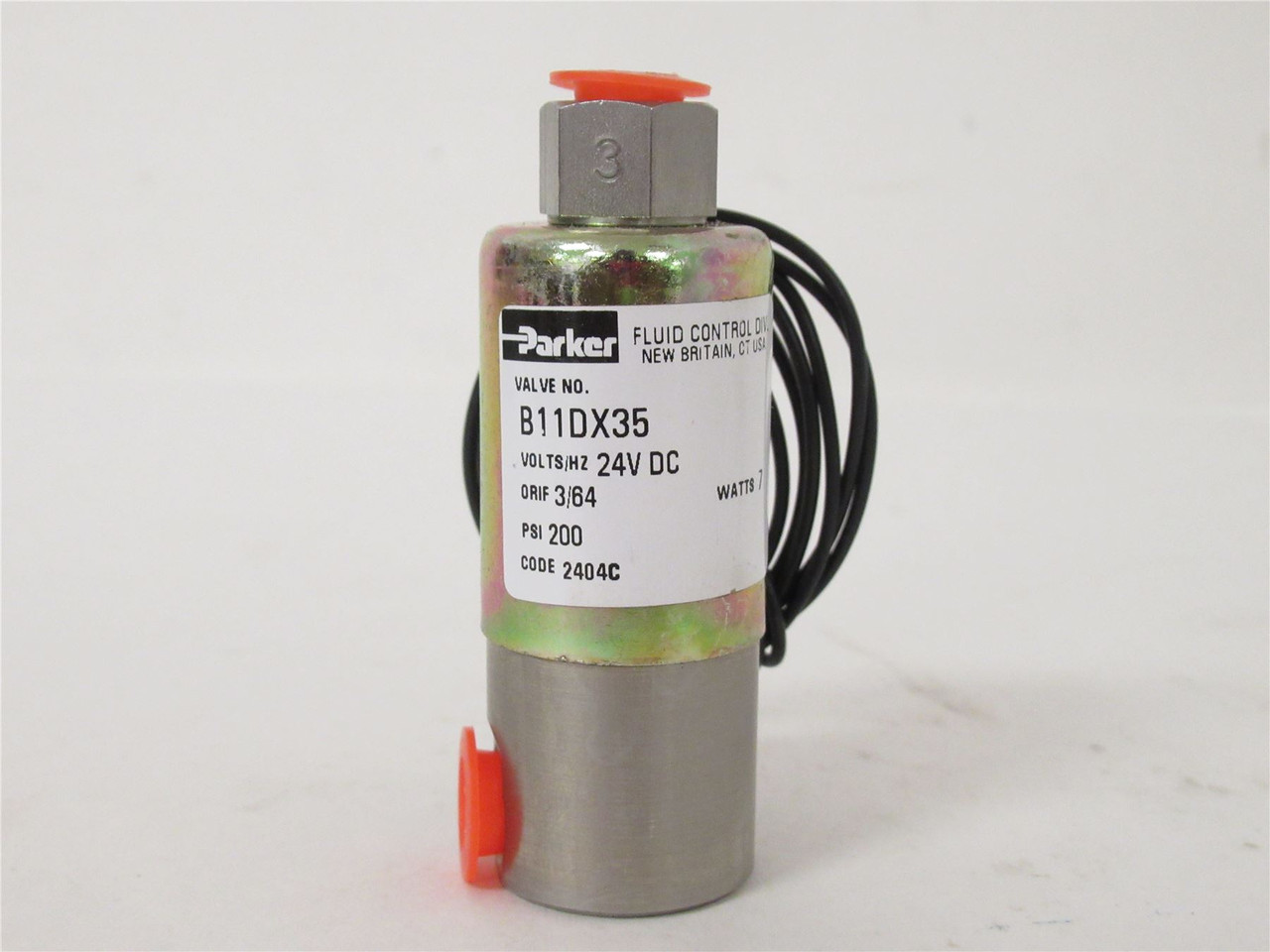 Parker B1-1-D-X35DC2AC2; Solenoid Valve; 24VDC; 200PSI; 7W