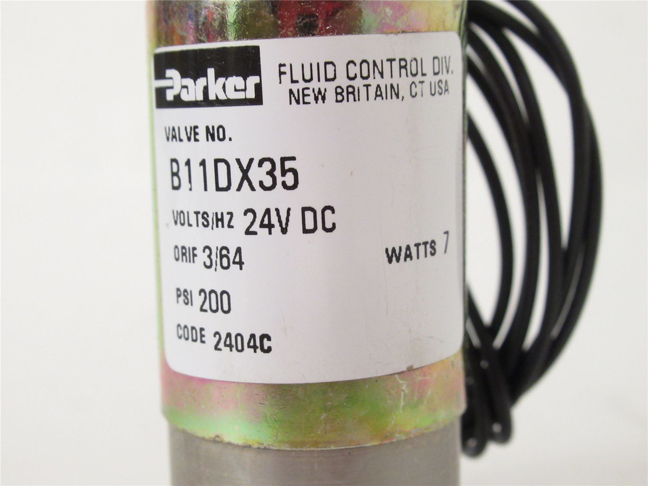 Parker B1-1-D-X35DC2AC2; Solenoid Valve; 24VDC; 200PSI; 7W