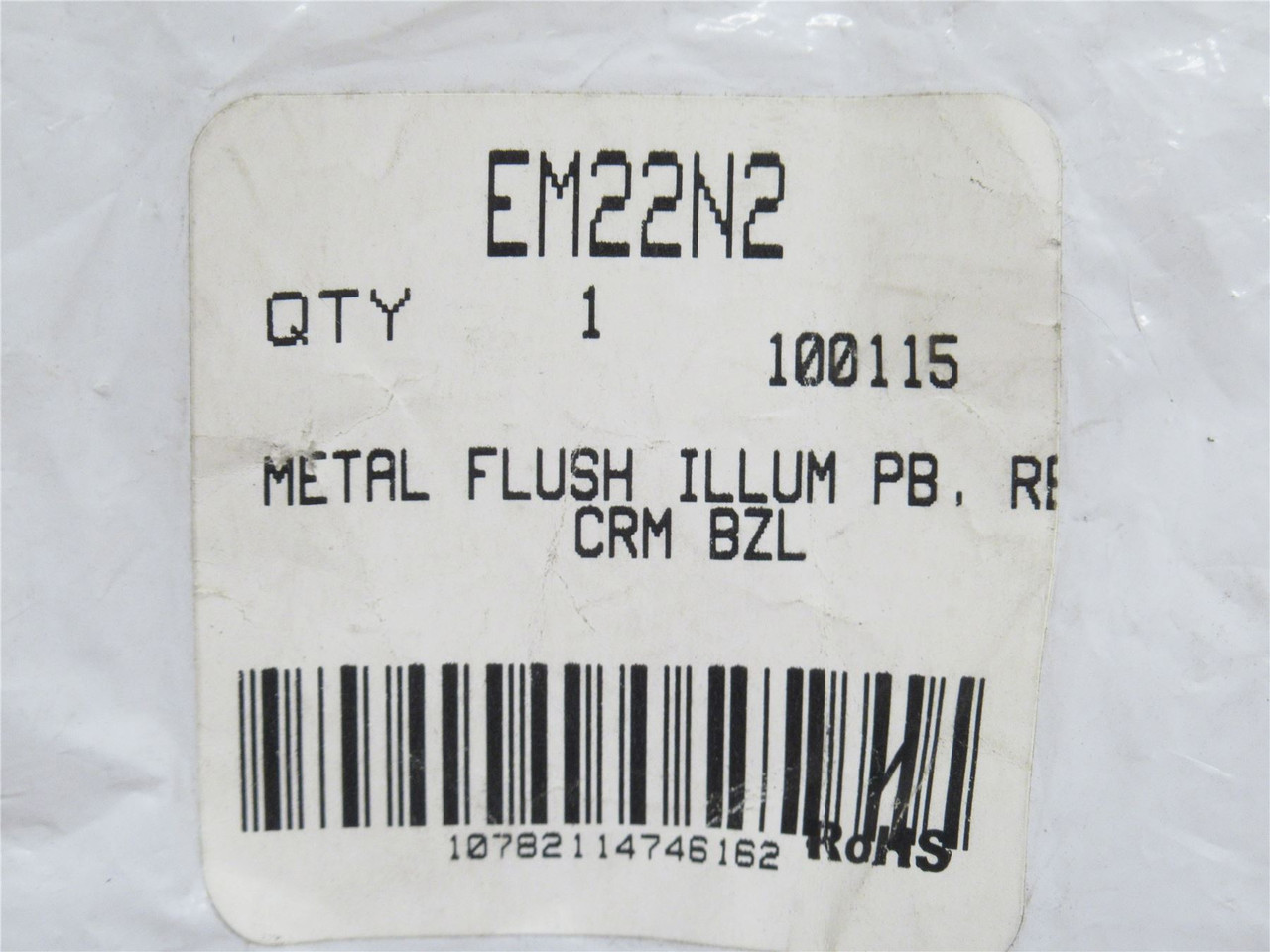 Eaton EM22N2; Illuminated Push-Button; Flush; Amber; 22.5mm