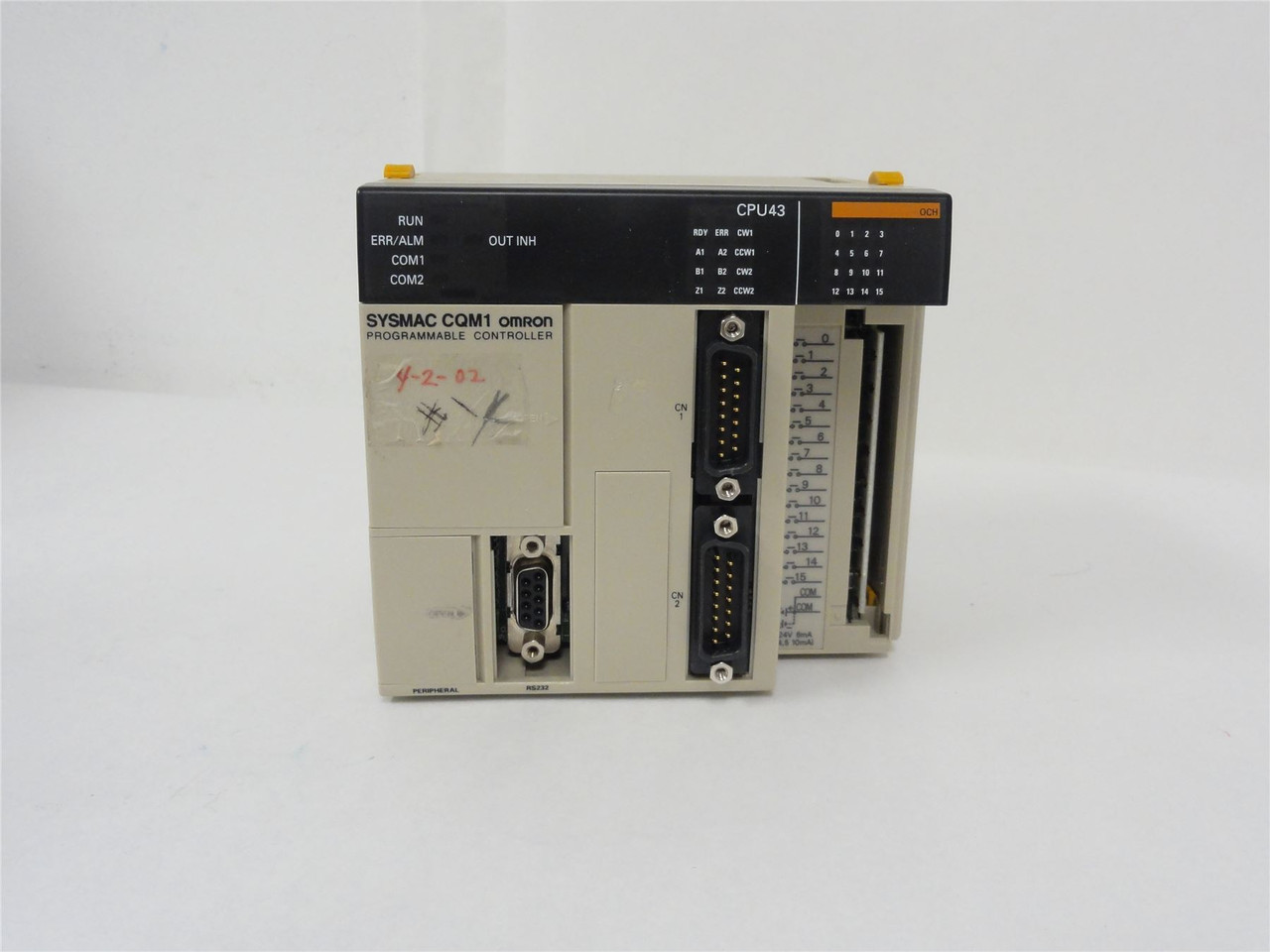 Omron CQM1-CPU43-EV1; CPU Machine Control -W/16 Point Input; 24 VDC