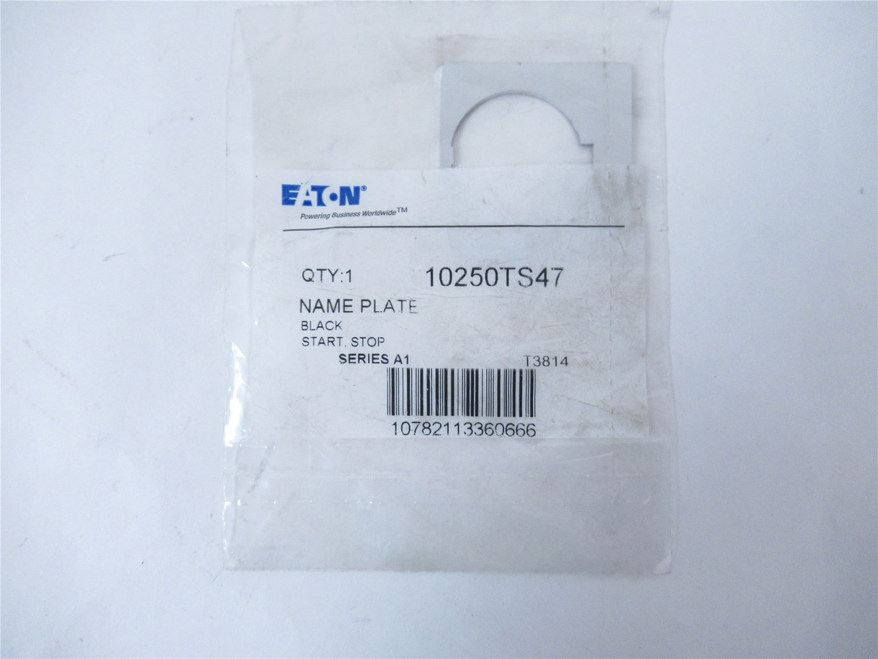 Eaton 10250TS47; Legend Plate - 2 Position - "START STOP"