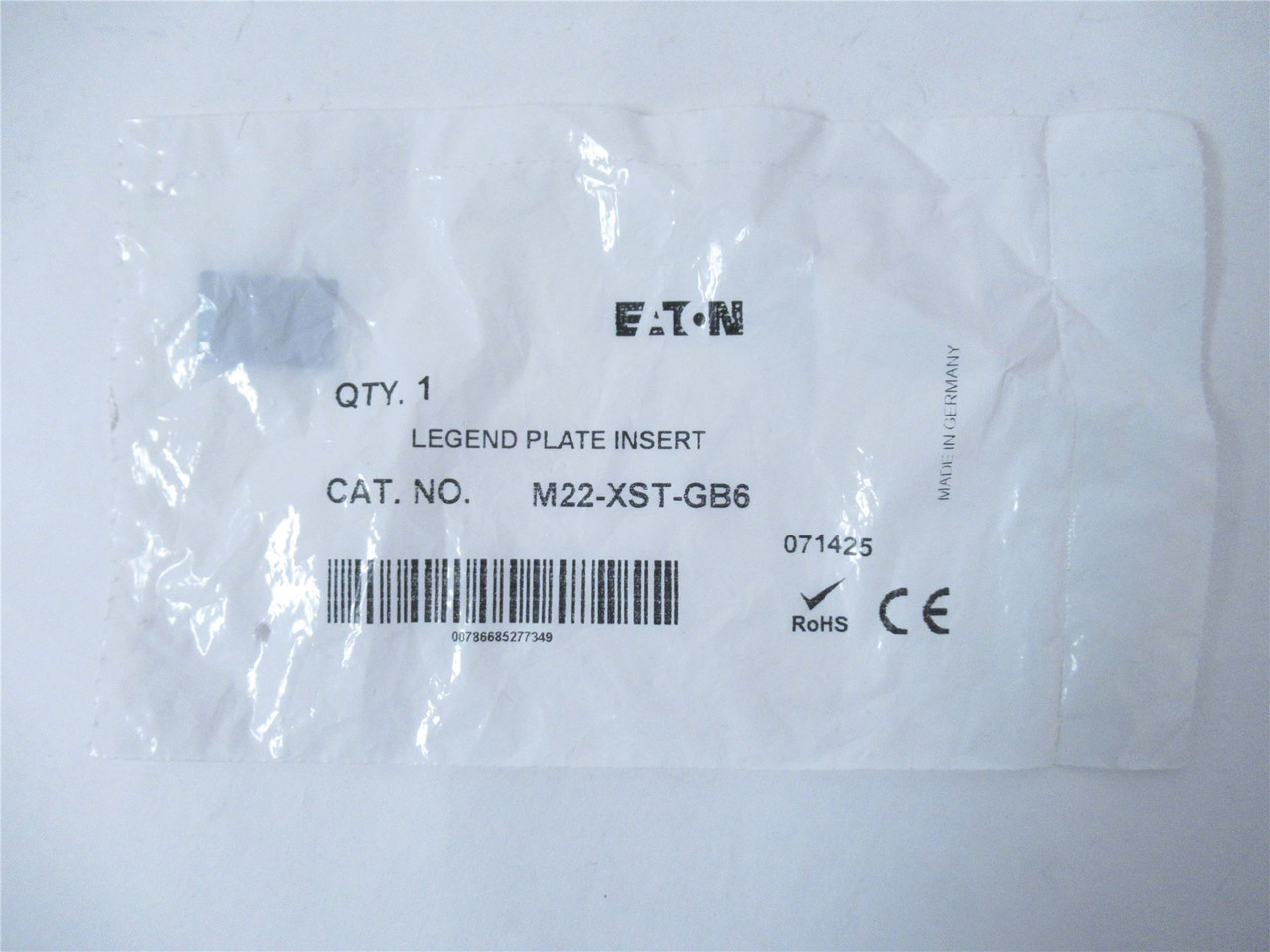 Eaton M22-XST-GB6; Legend Plate Insert - "ON"
