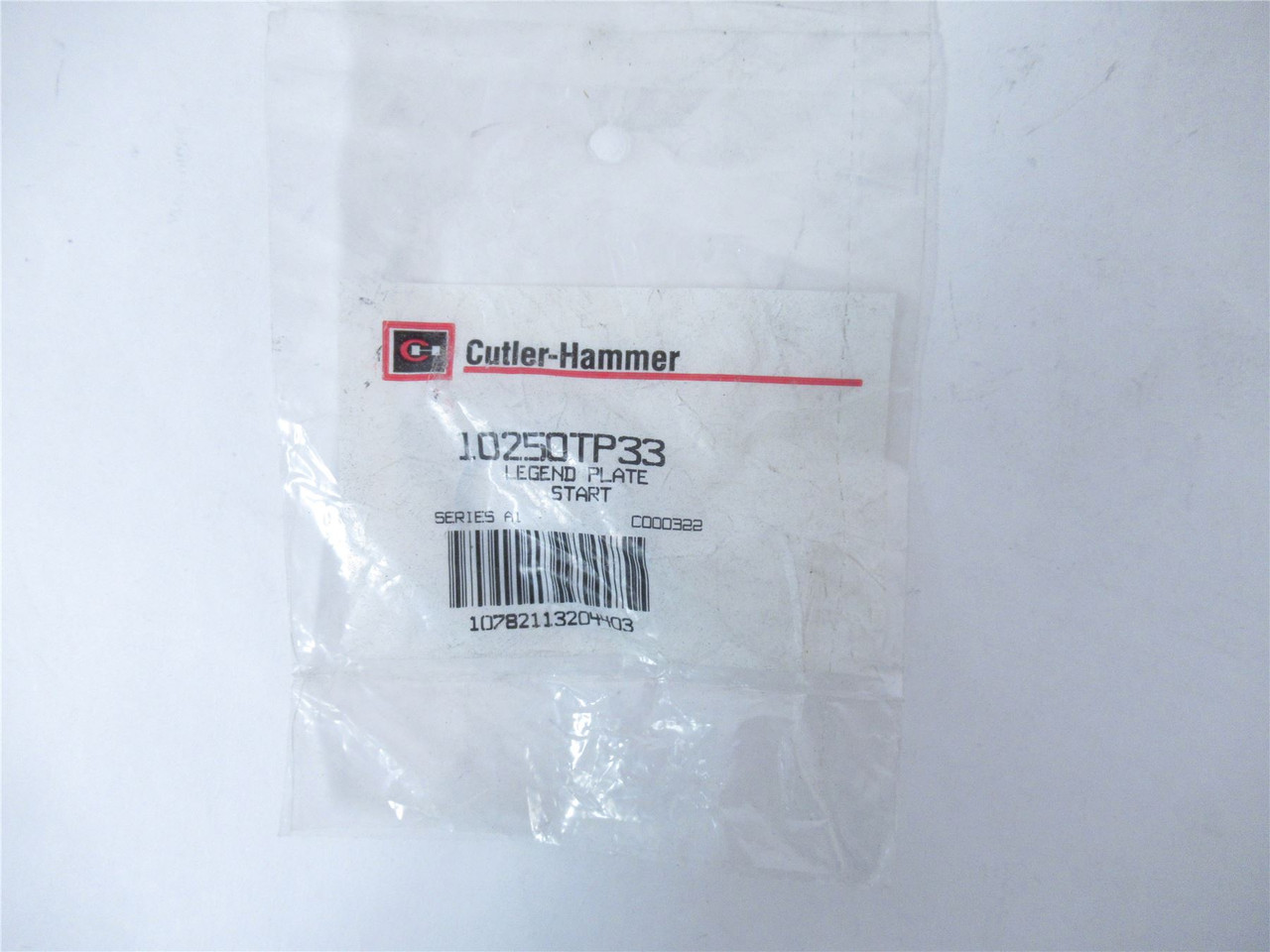 Cutler-Hammer 10250TP33; Legend Plate - Start