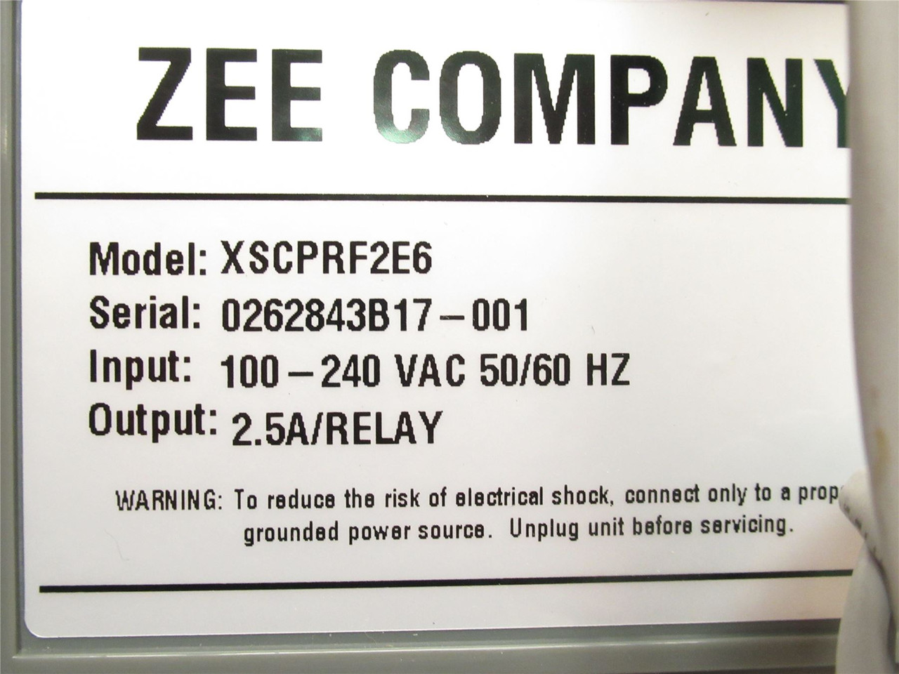 Zee XSCPRF2E6; Megatrons Controller; 100-240VAC; 2.5A/Relay