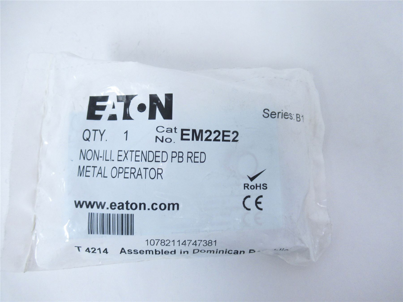 Eaton EM22E2; Pushbutton - 25 MM Red; Extended Button
