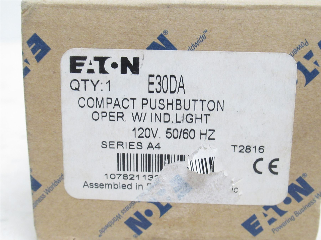 Eaton E30DA; Single Button Operator; Illuminated; 120VAC
