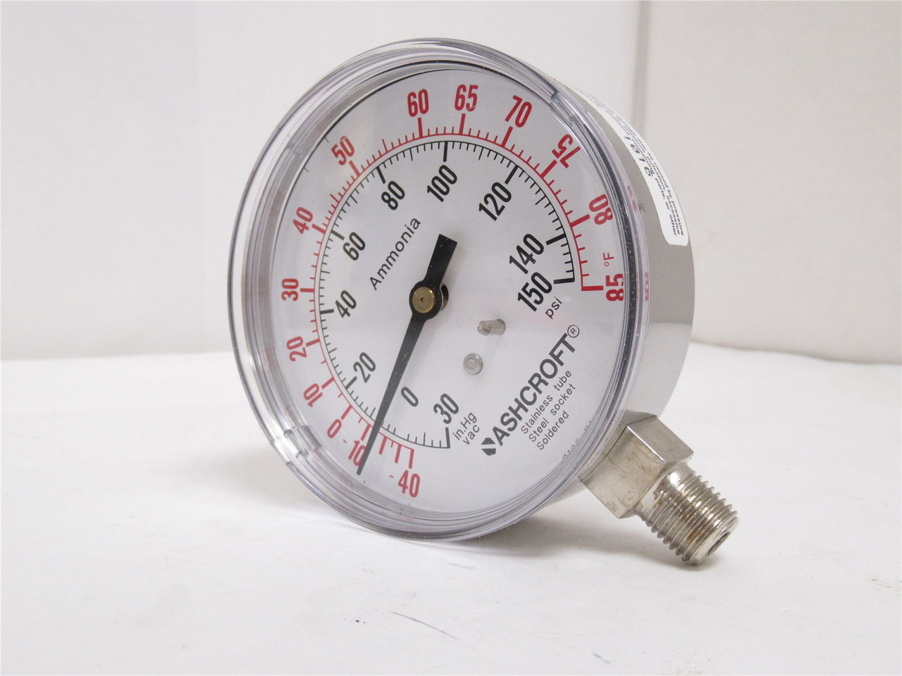 Ashcroft 35W1005SM02LXR5150/V-APL; Gauge 30Hg-0-150psi