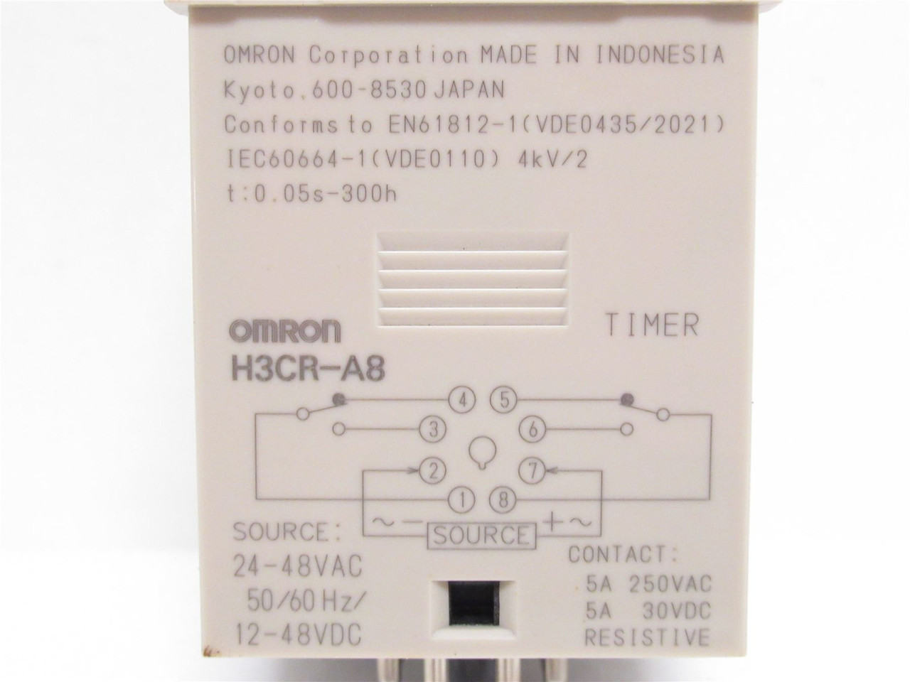 Omron H3CR-A8; Analog Timer;  Multifunction; 24-48VAC; 8-Pin