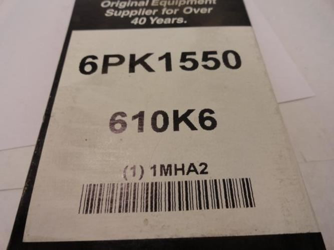 Bando 6PK1550; Serpentine Belt 610K6; 6-ribs 61.0"L; 1MHA2