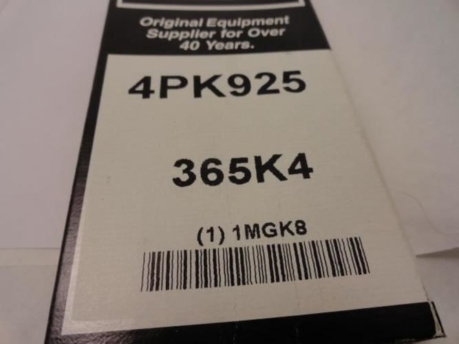 Bando 4PK925; Serpentine Belt; Industry Number 365K4