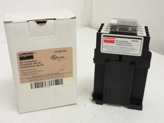 Dayton 6ECE4; Contactor 9A; 4P; 240V; Coil: 24VDC