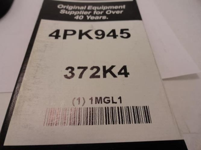 Bando 4PK945; Serpentine Belt 372K4; 4-ribs 37.2"L; 1MGL1