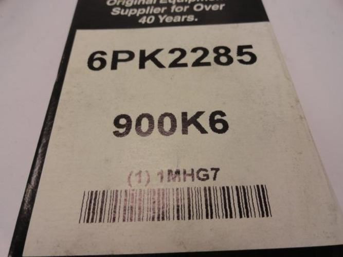 Bando 6PK2285; Serpentine Belt 900K6 ; 6 -ribs 90.0"L; 1MHG7