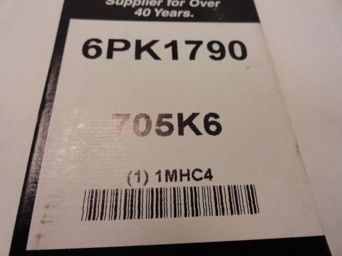 Bando 6PK1790; Serpentine Belt 705K6 ; 6 -ribs 70.5"L; 1MHC4