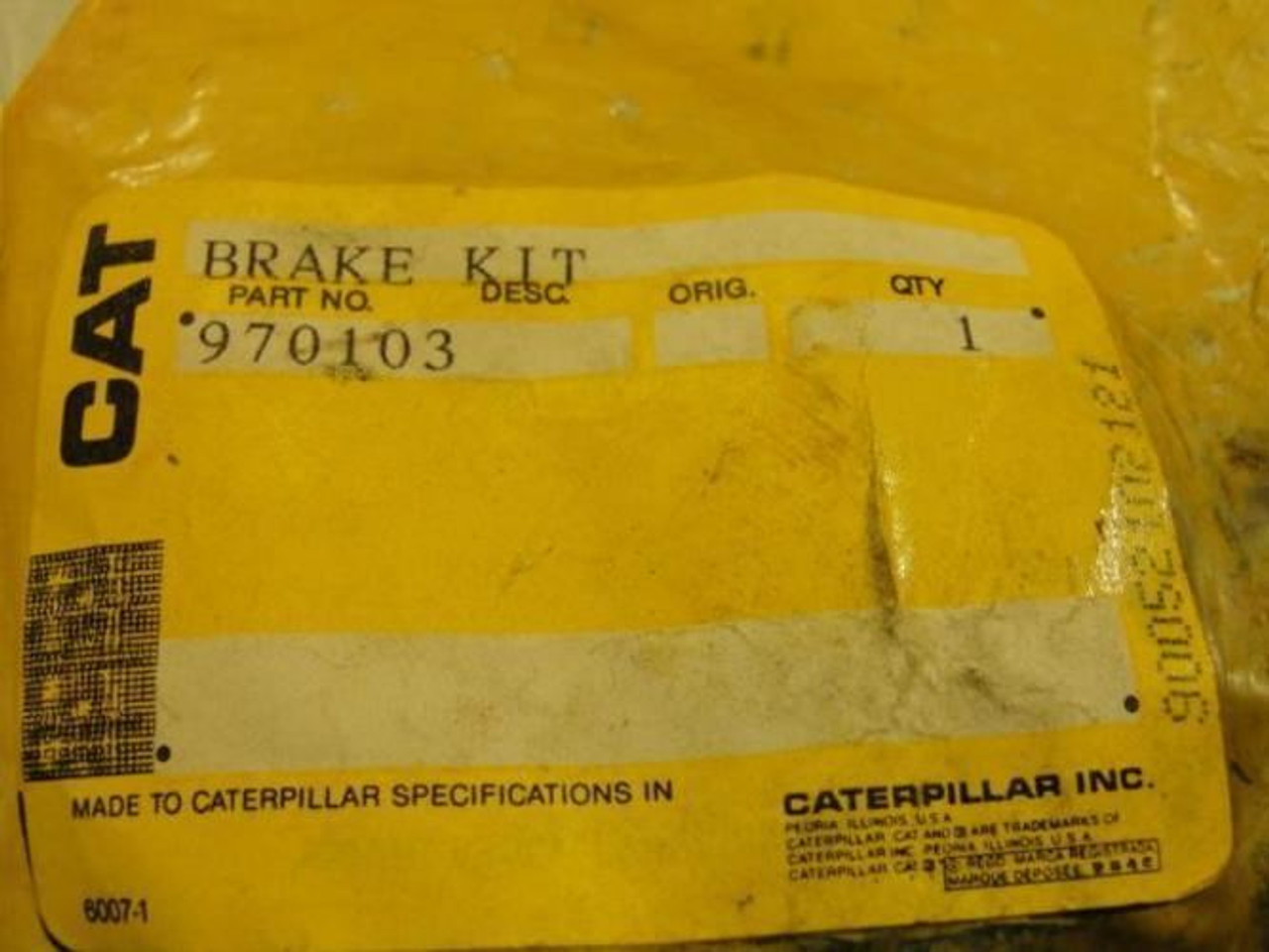 Caterpillar 970103; Master Cylinder Kit