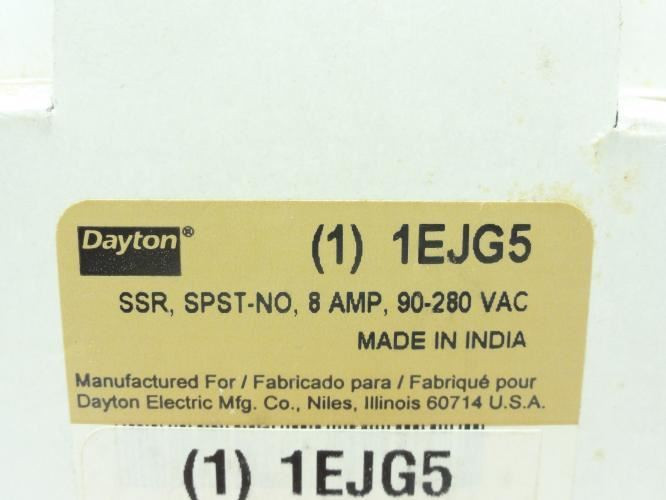 Dayton 1EJG5; Solid State Relay 90-280VAC 8A