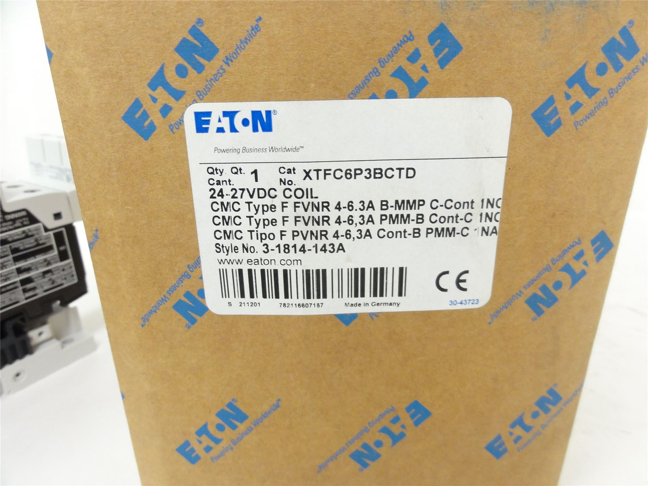 Eaton XTFC6P3BCTD; Combo Motor Controller 10A; Coil 24VDC Eaton XTFC6P3BCTD; Combo Motor Controller 10A; Coil 24VDC