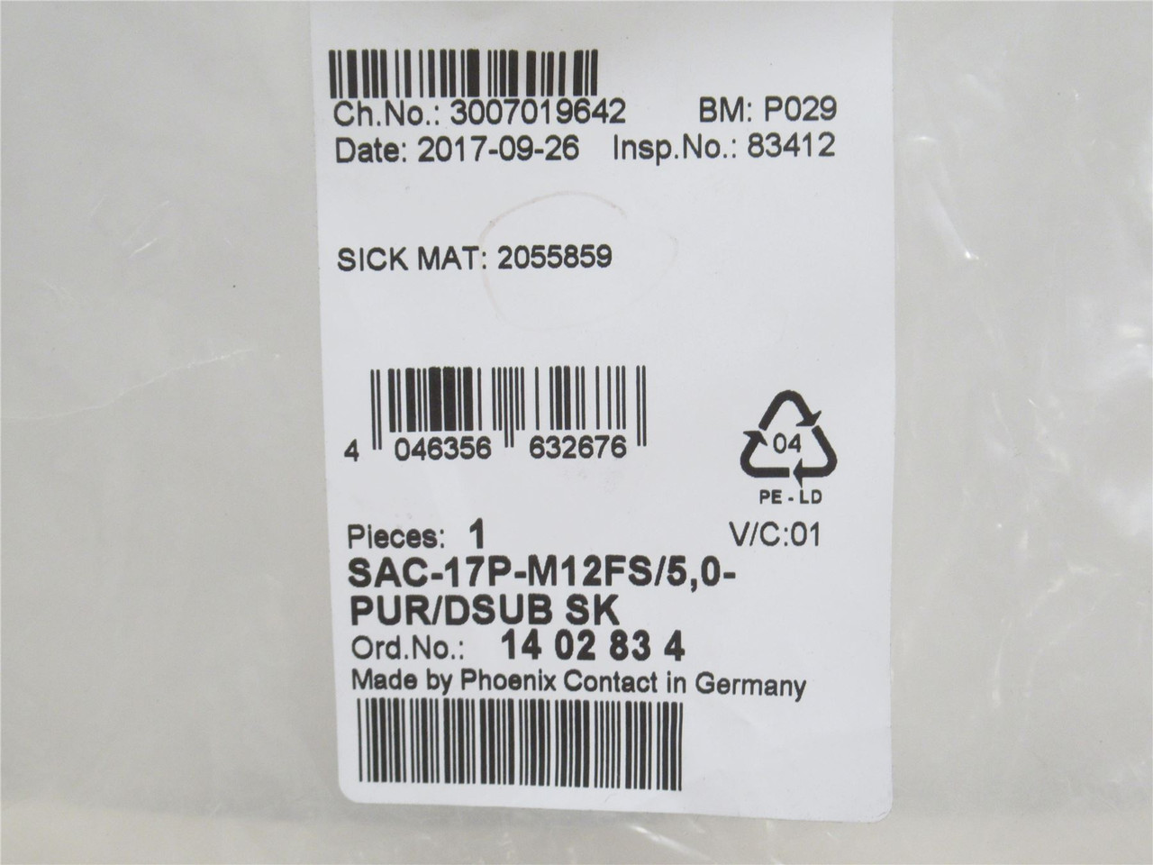 Phoenix SAC-17P-M12FS/5;0- PUR/DSUB SK; Sensor/Actuator cable