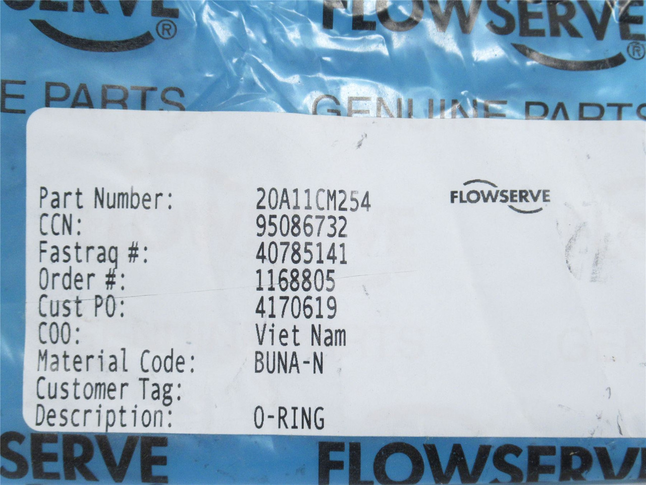 Flowserve 20A11CM254; Pump O-Ring; Bun-N