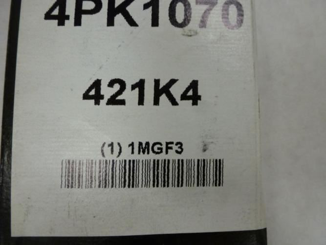Bando 4PK1070; Serpentine Belt 421K4; 4-ribs 42.1"L; 1MFG3