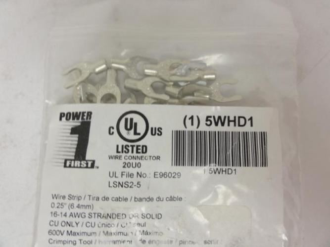 Power First 5WHD1; Fork Terminal; Bare; 16 to 14 AWG; PK100
