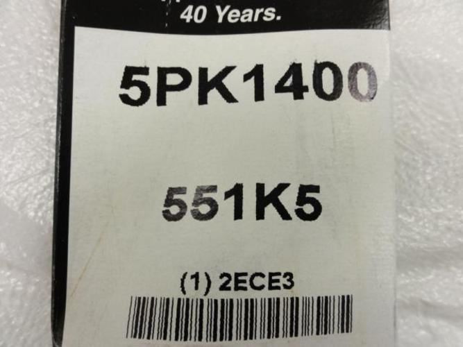 Bando 2ECE3; Serpentine Belt; 55.1"Long; 551K5; 5PK1400