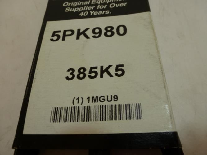 Bando 385K5; Serpentine Belt 5PK980